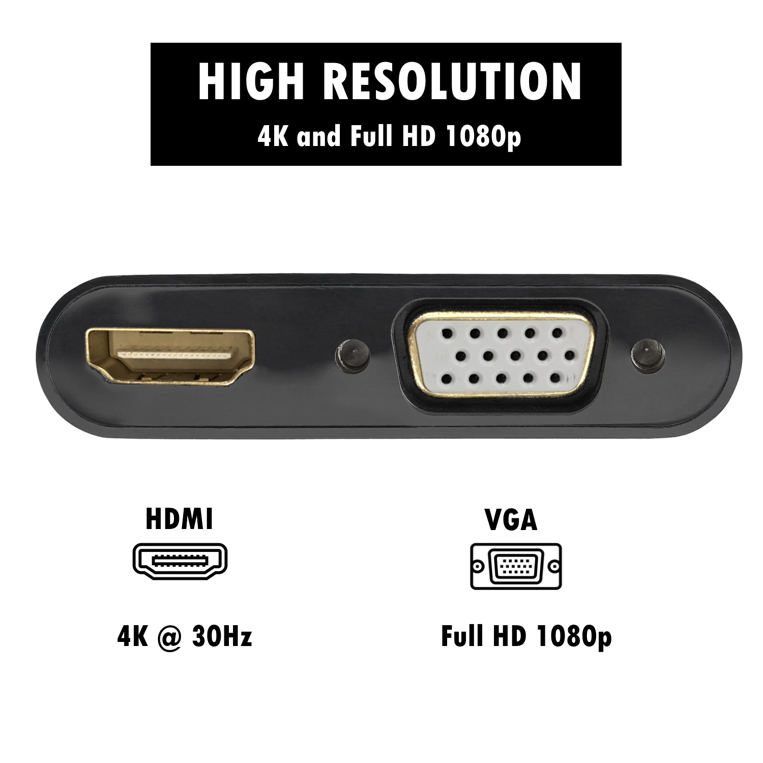 Display Port Monitor HDMI 4k & VGA FHD Adapter | Ewent Eminent