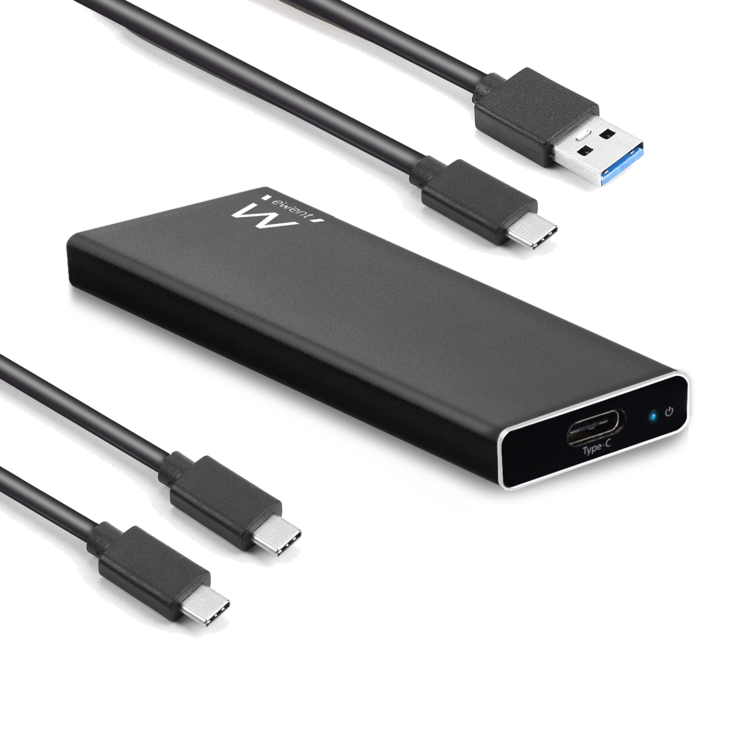 Boîtier Externe SSD M.2 NVMe USB 3.2 Gen2 - Jusqu'à 10 Gbps, Alu, Sans Vis, Câbles USB-C Et USB-A Inclus