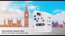 Embedded thumbnail for Adattatore universale da viaggio con spine EU/USA/UK/AUS, 2 porte USB e 3 Type-C